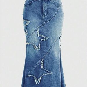 ROMWE Blue Flared Distressed Jeans